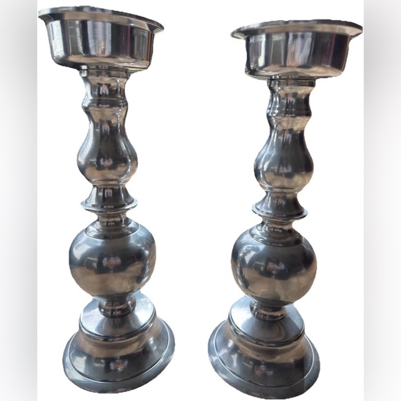 Other - ❤️ Tall Vintage Silver Candlesticks Pair 13.5” – Beautiful Table or Mantel Decor